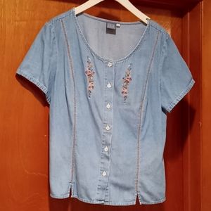 IVY Living Chambray Garden Shirt, Size XL #0018